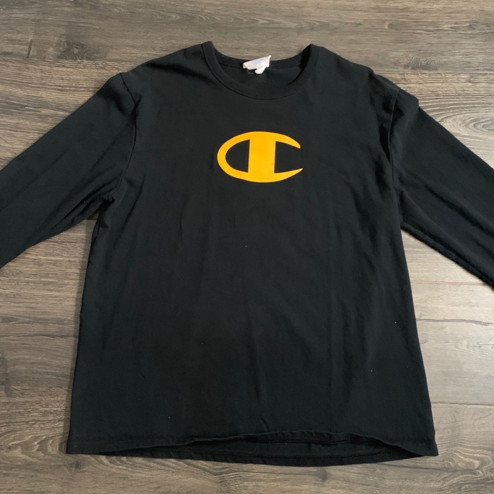 Black and Yellow Long Sleeve Champion Shirt